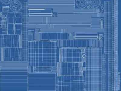 Hospital vintange pack Low-poly 3D model