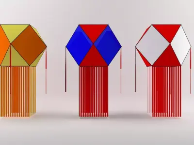 vesak lantern 3D model Low-poly 3D model