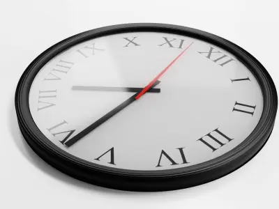 Simple Realistic Wall Clock 3 Low-poly 3D model