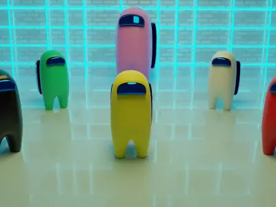 Among us 3D model 6pack 3D model