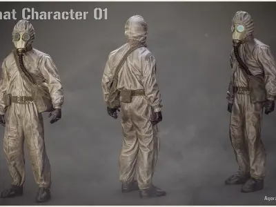 Hazmat Character 01 Low-poly 3D model