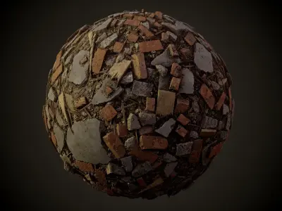 3 Debris Piles 4K PBR tileble materials  Texture