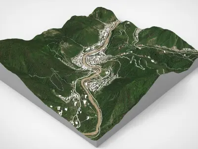 Cityscape Borjomi Georgia 3D model