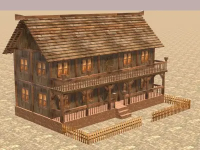 Medieval house fourteen 17 Low-poly 3D model