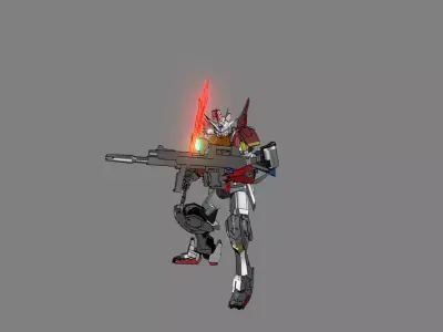 Attacker Gundam 15 3D model