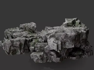 Cliff Rock with Multiple Textures Low-poly 3D model purchase