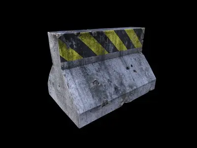 Road Block Low-poly 3D model