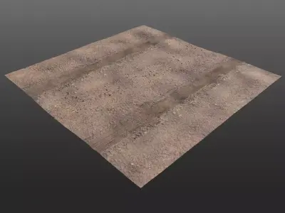 Low-Poly and High-Poly Dirt Roads Low-poly 3D model