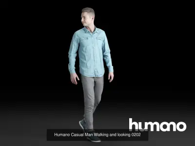 Humano 5-Pack - CASUAL - STREET - PEOPLE - 5x 3D models 02B