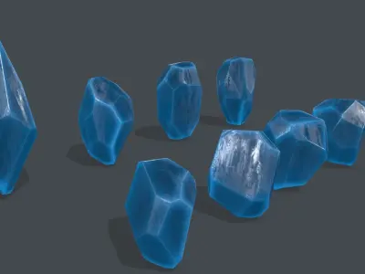 crystal set 1 Low-poly 3D model