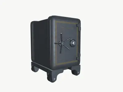 Antique iron safe 3D model