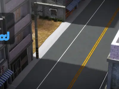 TW Street with Livingroom 02 3D model