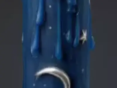 Moon candle Low-poly 3D model