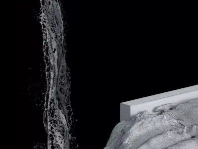 Waterfall fountains 002 3D model