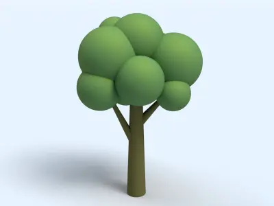 Cartoon Low Poly Trees Low-poly 3D model