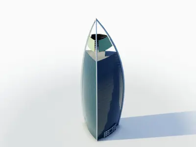 Woqod tower - Qatar doha Low-poly 3D model