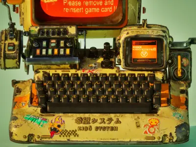 Cyberpunk Retro Scifi Terminal Game ready 3D model