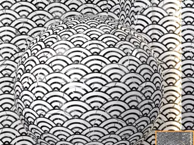 4K Black - White Marble - 3 Patterns - Seamless PBR Textures Texture