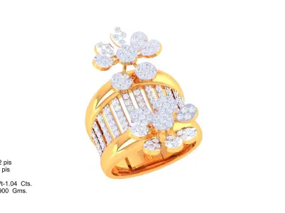 Women Ring MTL 3dm STL OBJ FBX Details 3D print model 13