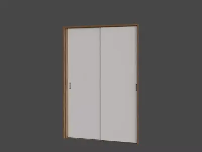Low-Poly Japanese Room Door Low-poly 3D model