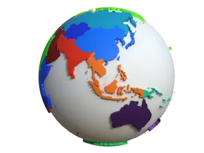Regions Globe Low-poly 3D model