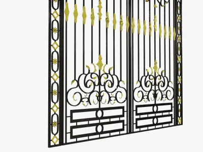 Gate-5 ornate iron gate 3D model