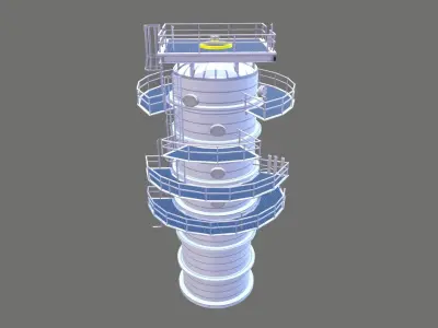 Stainless Steel Tanks Low-poly 3D model