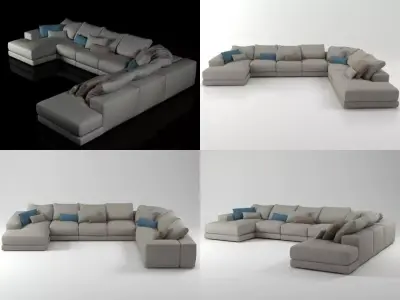 Hills sofa 3 3D model