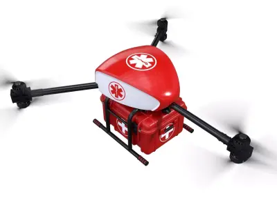 Medical Drone Tricopter 3D model