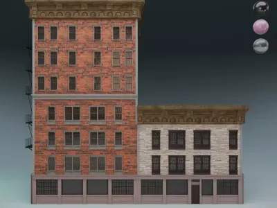 building 02 low poly Low-poly 3D model