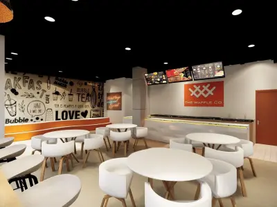 coffee area interior design  3D model