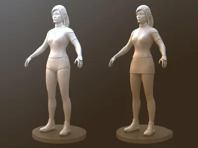 Sci-Fi Girl Character Model Low-poly 3D model