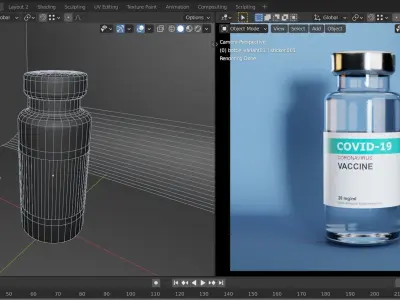 COVID19 Vaccine bottle 3D model