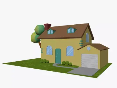 Cartoon House 3 Low-poly 3D model