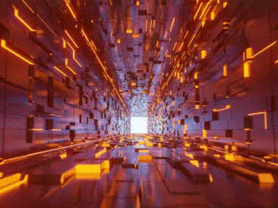 Flythrogh sci fi Cubic Corridor 3D model