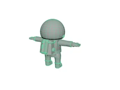 Astronaut wearing helmet Low-poly 3D model