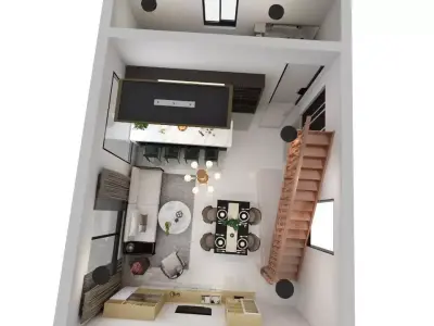 Small house design Low-poly 3D model