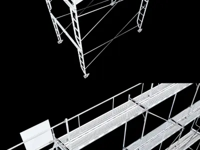 Scaffolding system with different levels 3D model