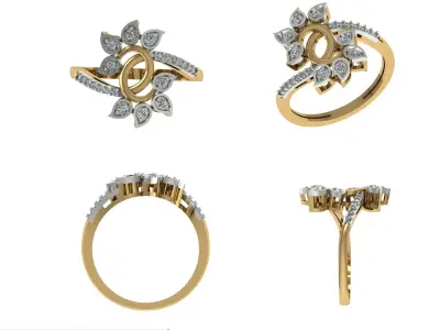 Light Weight Diamond Ring 3D model