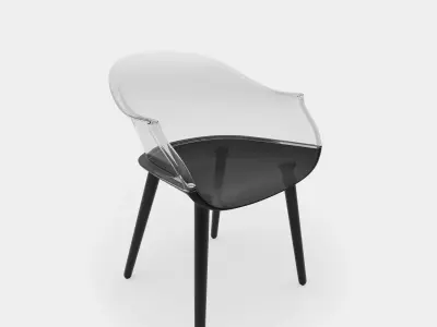 Round armchair and dining chair 3D model
