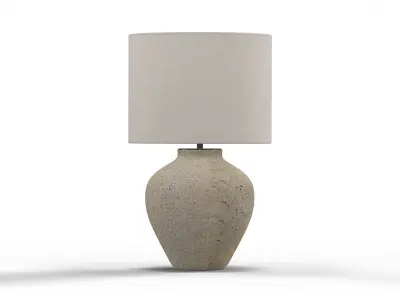 Corfu Cream Table Lamp Drum Shade 3D model