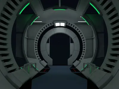 Spaceship Corridor 3D model buy