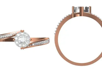 Light Weight Wedding Engagement Women Ring STL JCD Details 3D print model