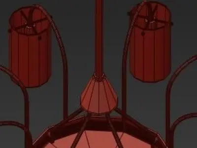Eight chandelier with six candelabras 3D model