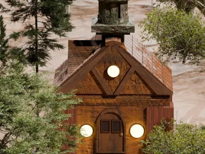 wooden house 3D model 5
