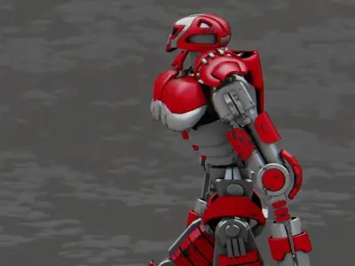 DROID S250 rigged - animated character 3D model