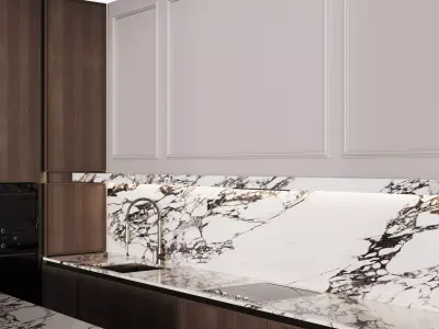 Modern kitchen with island 15 3D model