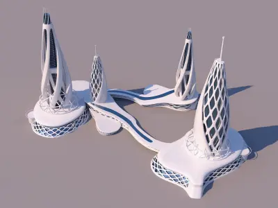 0087 - Organic Skyscraper 3D model