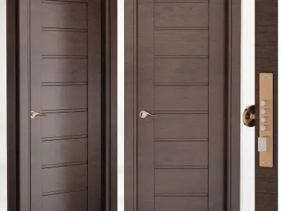 Alda Gray Oak Belldinni Modern Interior Door 3d model Low-poly 3D model