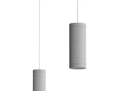  Lysiane Single Light Steel Dimmable LED Pendant 3D model